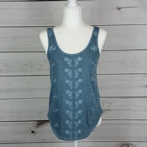 NWOT Lucky Brand • s tank top embroidered blue